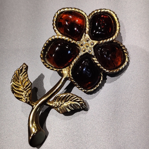 Vintage Christian LaCroix Flower Brooch - Picture 1 of 15